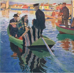 Church Goers in Boats